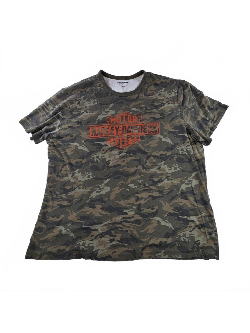 Harley-Davidson Camo Graphic T-Shirt Size 3X Green Orange Biker